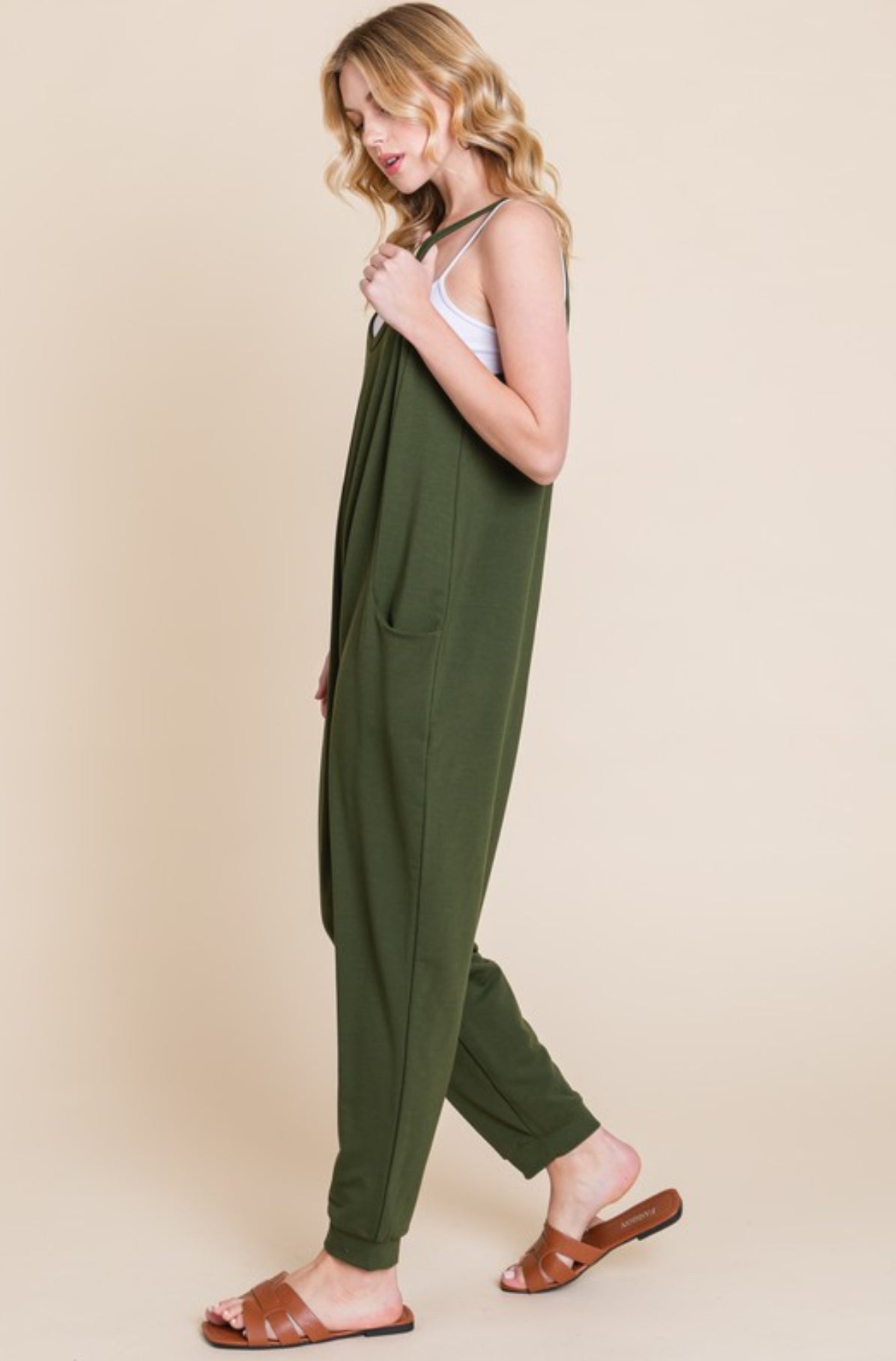 Ankle length cuff jumpsuit