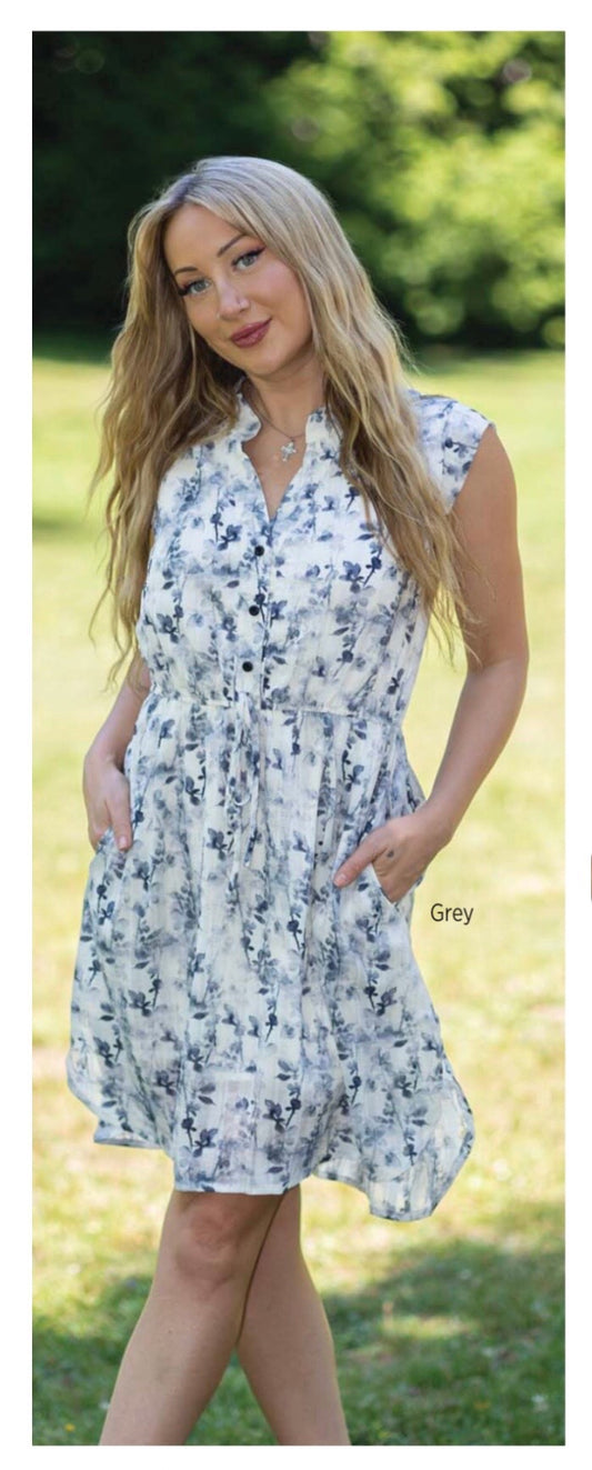 Grey floral dress