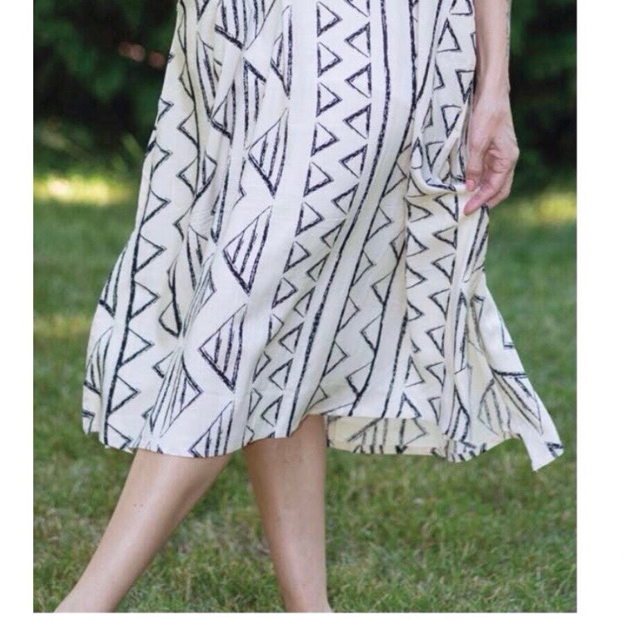Printed Cream Dress