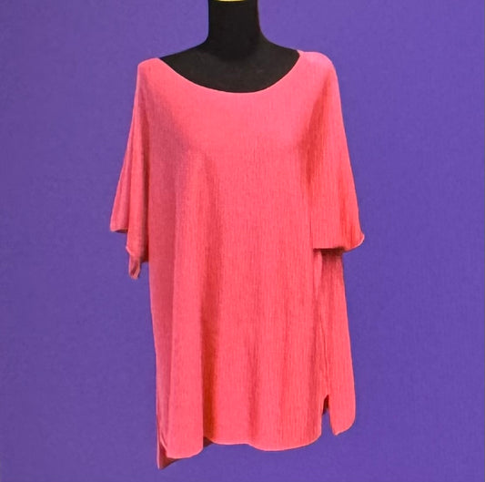 Fuchsia, short sleeve knit
