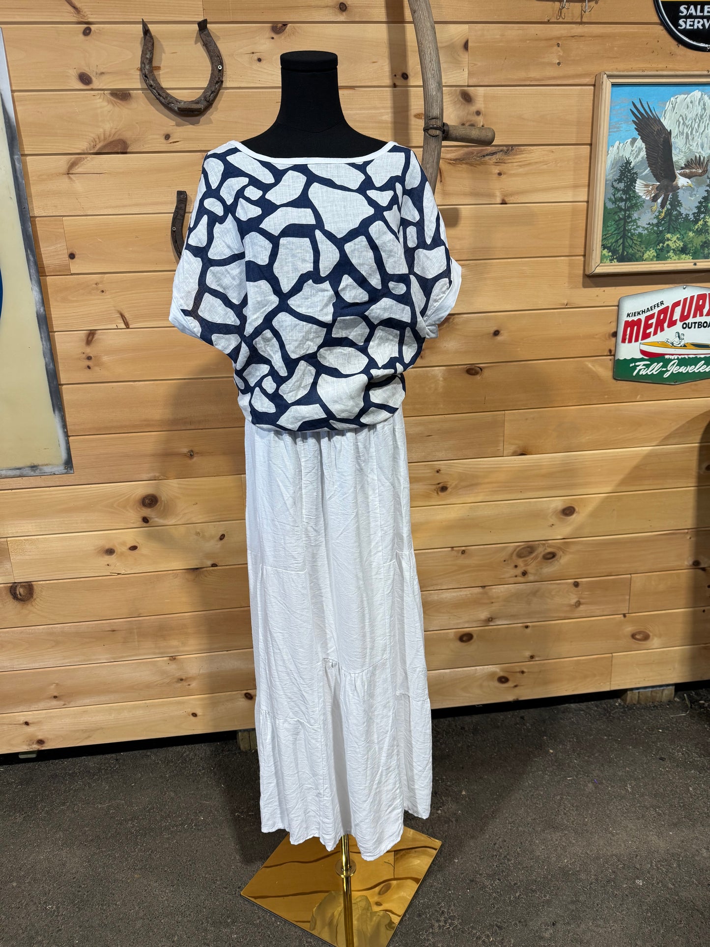 Linen/ cotton pebble top