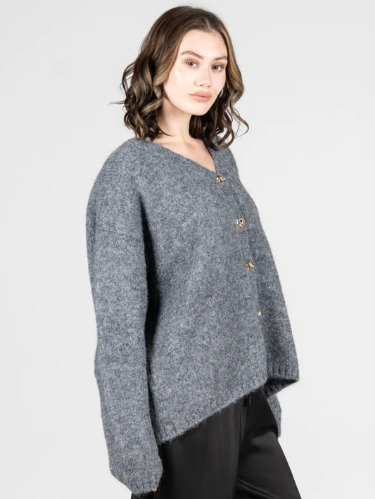 Gold button oversized sweater