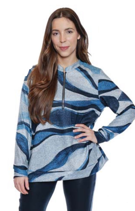 Blue zippered sweater