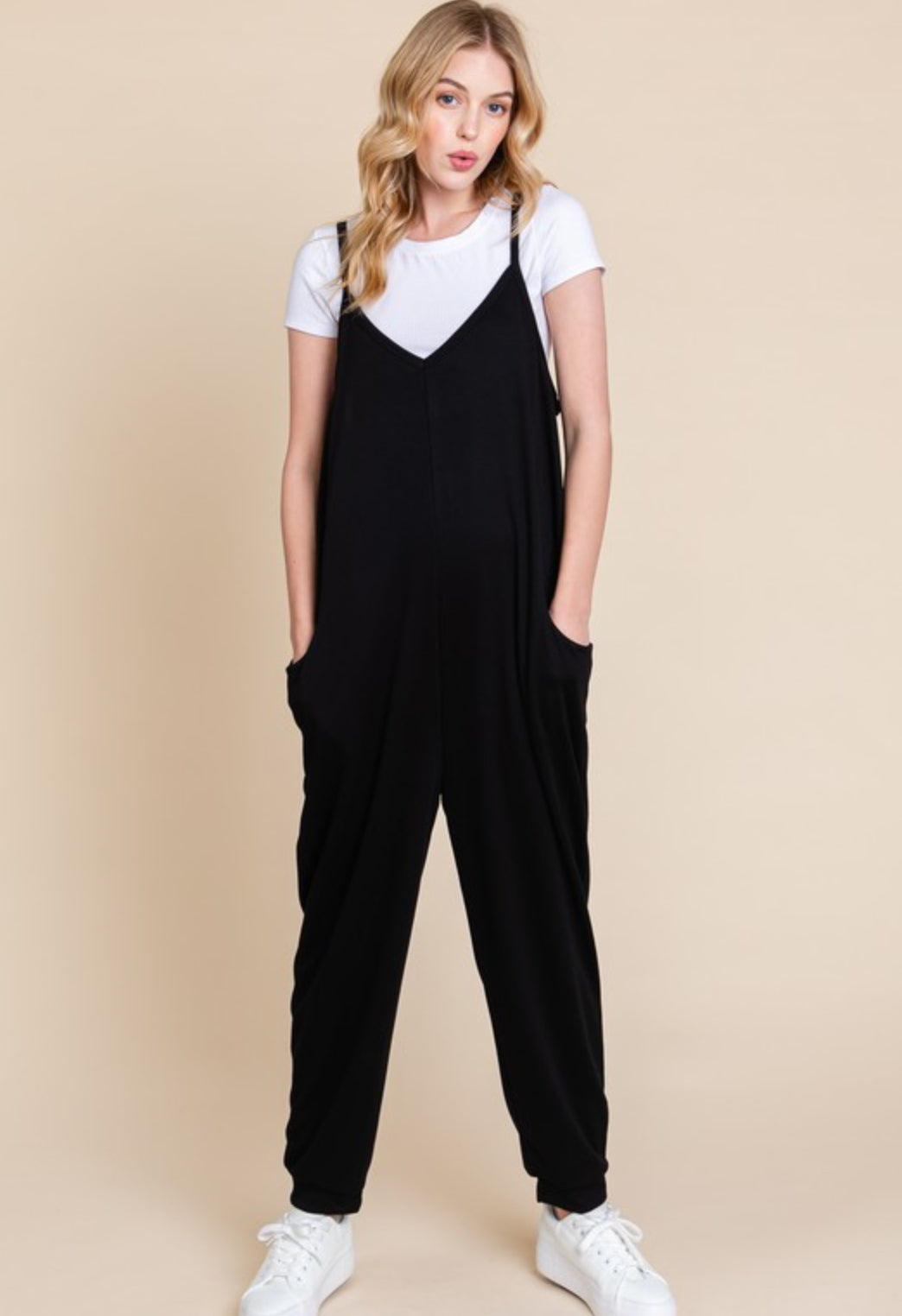 Ankle length cuff jumpsuit