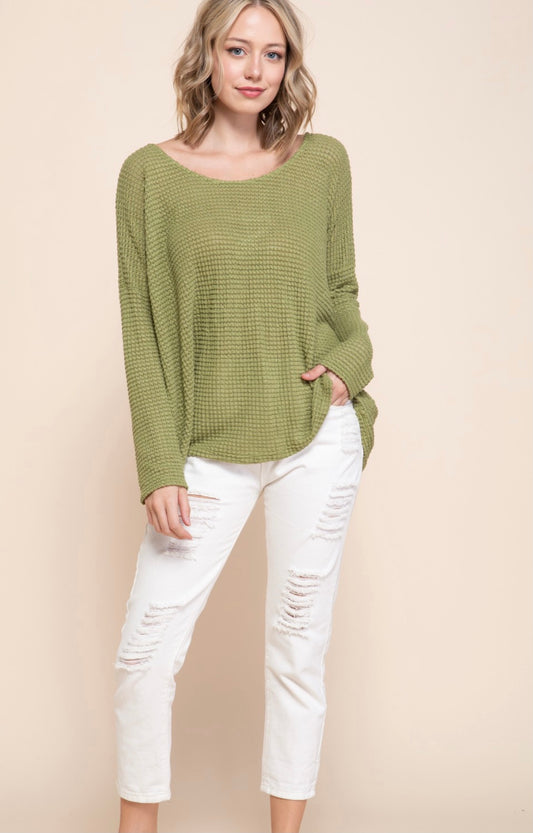 Oversized Waffle Knit Top