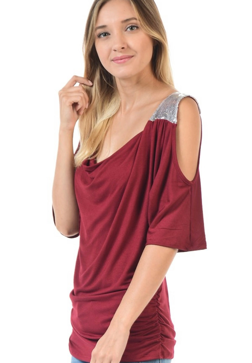 Open shoulder with Sequin Tunic