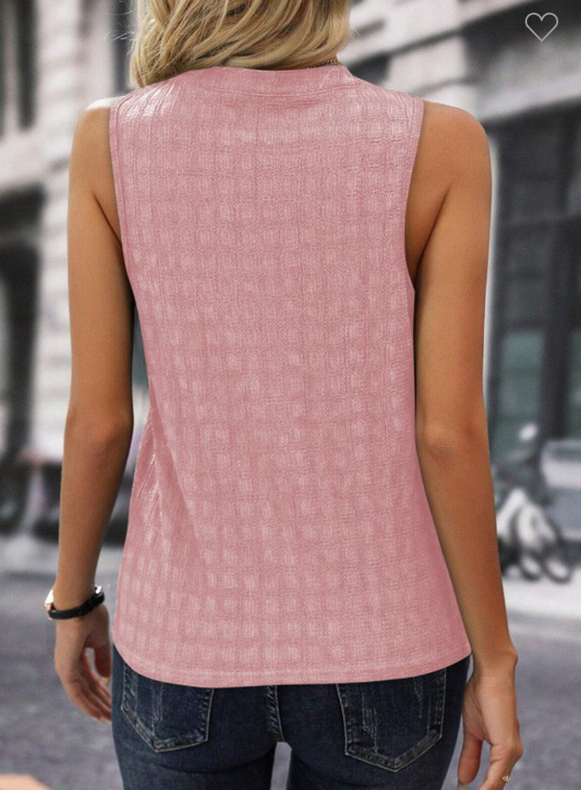 V Neck Textured Tank