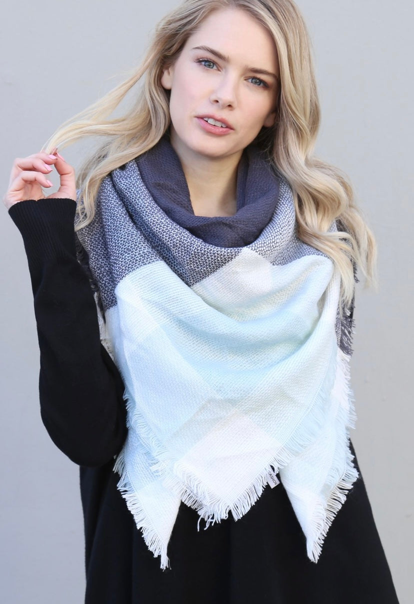 Plaid oversize blanket scarf