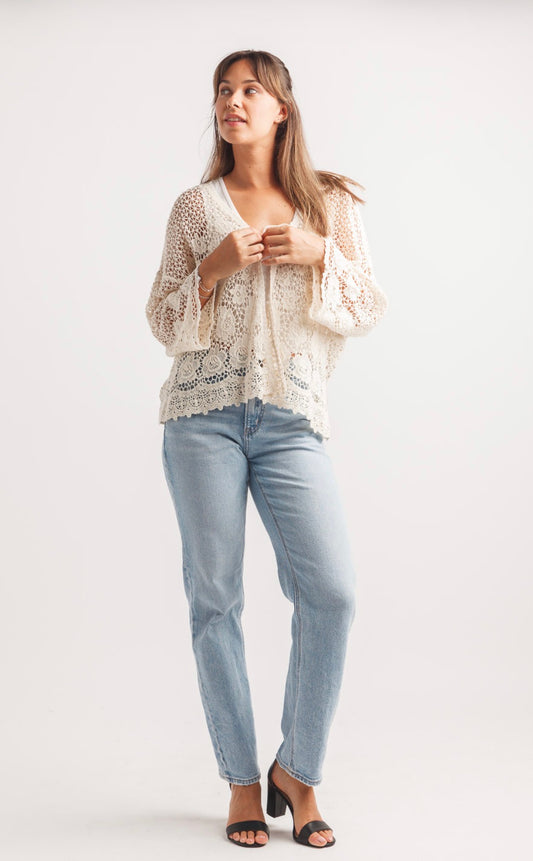 Crochet Tie Cardigan