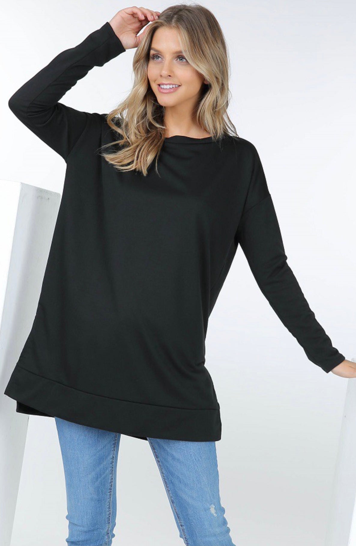 French Terry Tunic Top