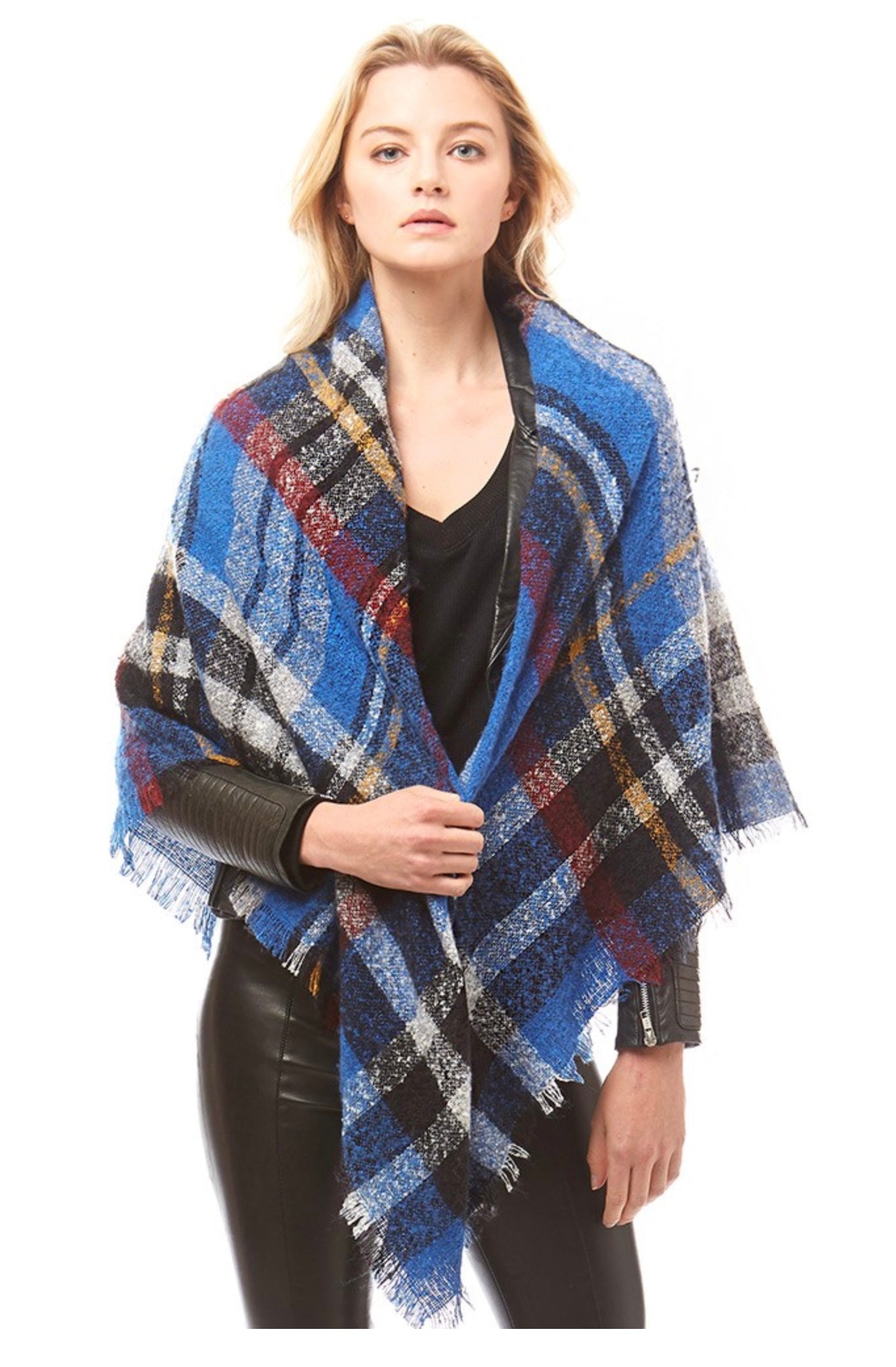 Plaid oversize blanket scarf